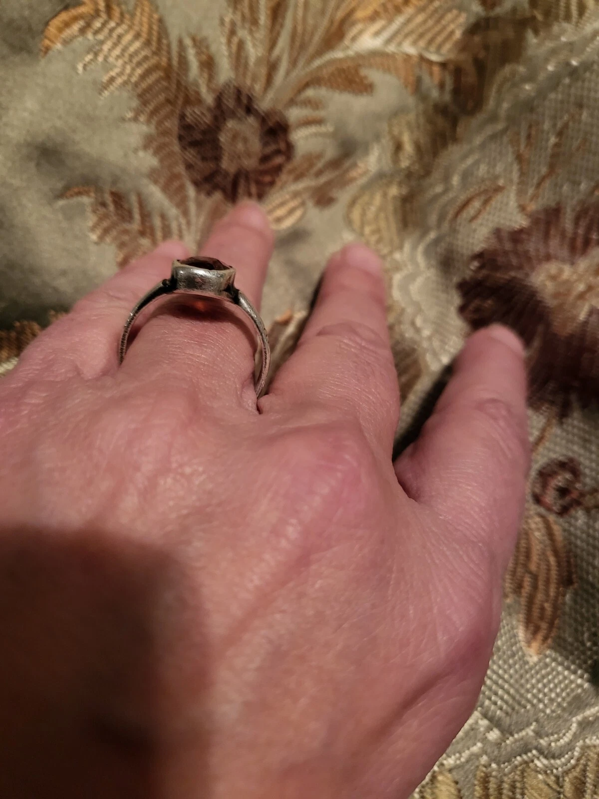 Large Oval Garnet Red Stone Ring - Size 10 - photo 2