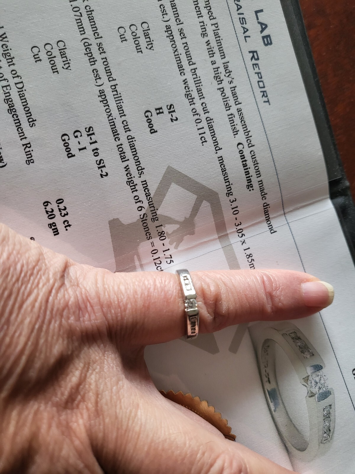 Platinum Diamond Ring .23 Ct Si1 To Si2 - photo 2