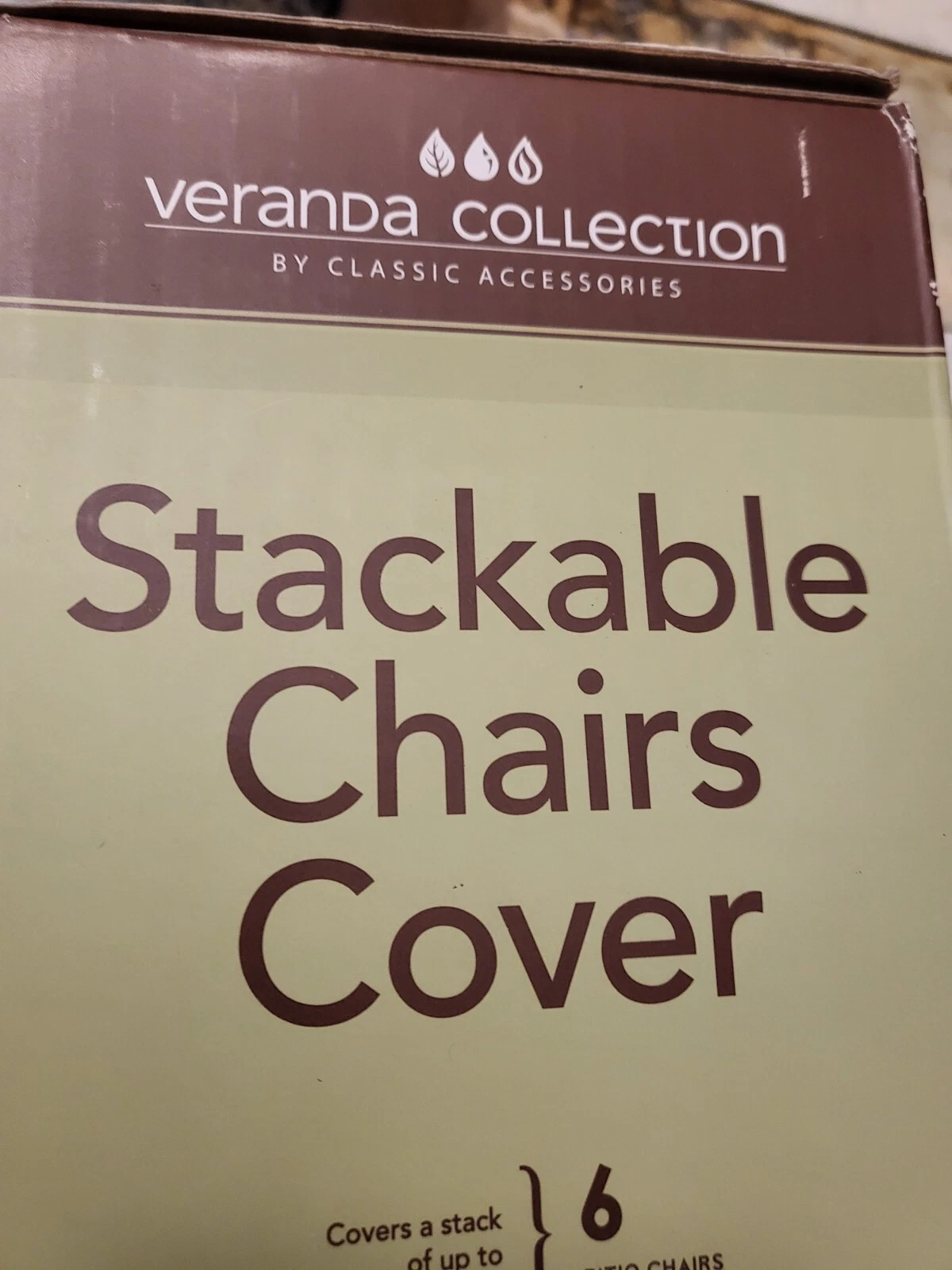 Patio Veranda Stackable Chairs Cover - Beige (Fits 6 Chairs) - photo 4