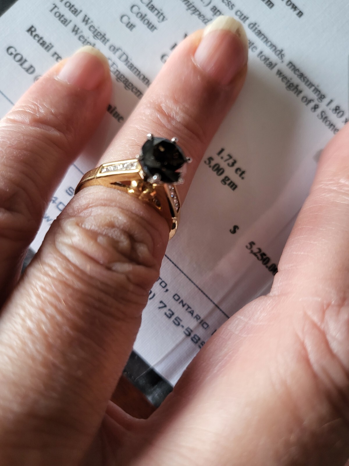 18k Yellow Gold Ring - 1.47ct Center Diamond, 1.73ct Total - photo 5
