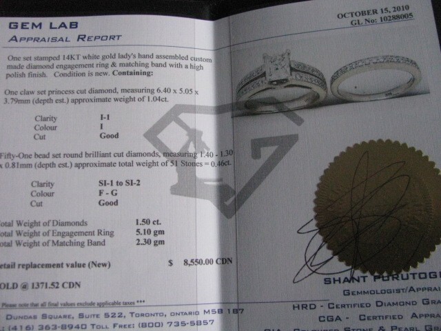 Stunning 2 ct Platinum Engagement ring and wedding band size 8 - photo 2