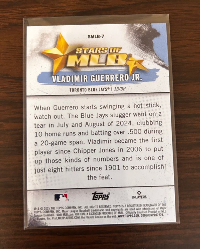 Topps Vladimir Guerrero Jr. Stars of MLB Card - photo 2