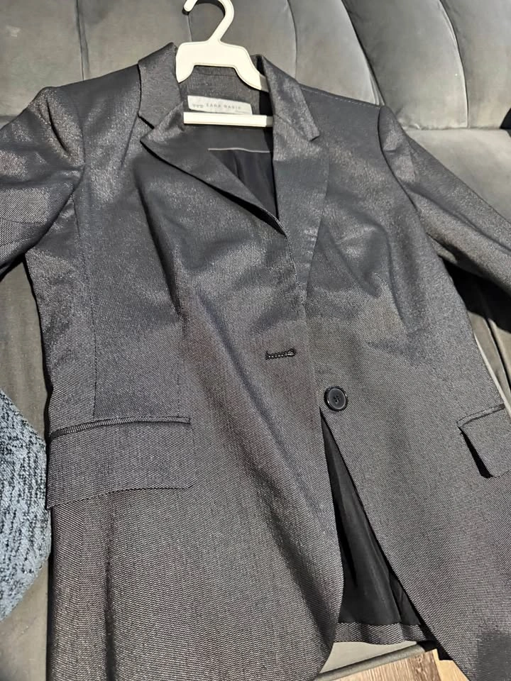 Zara Basic Suit - Dark Gray Blazer & Pants