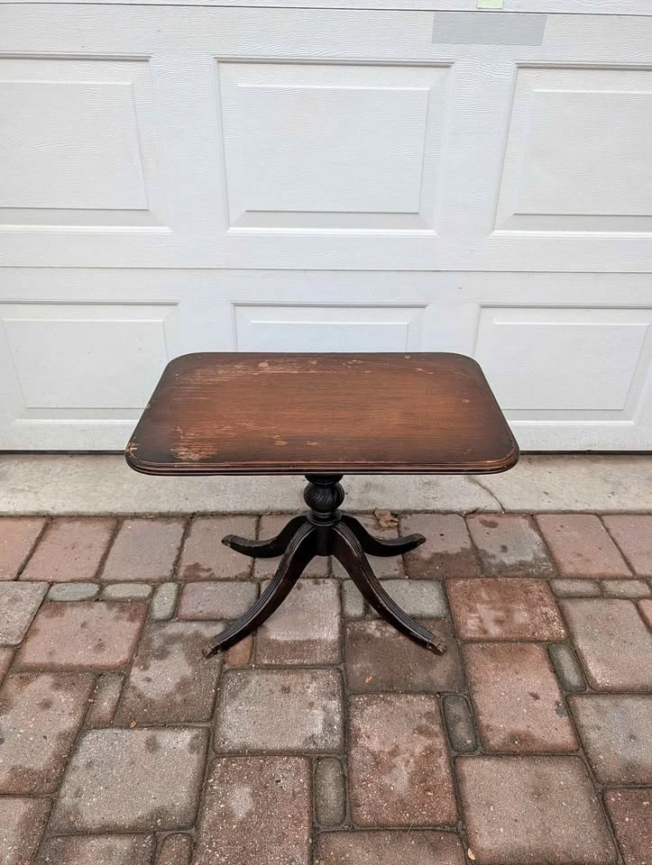 Antique wood side table, lamp table