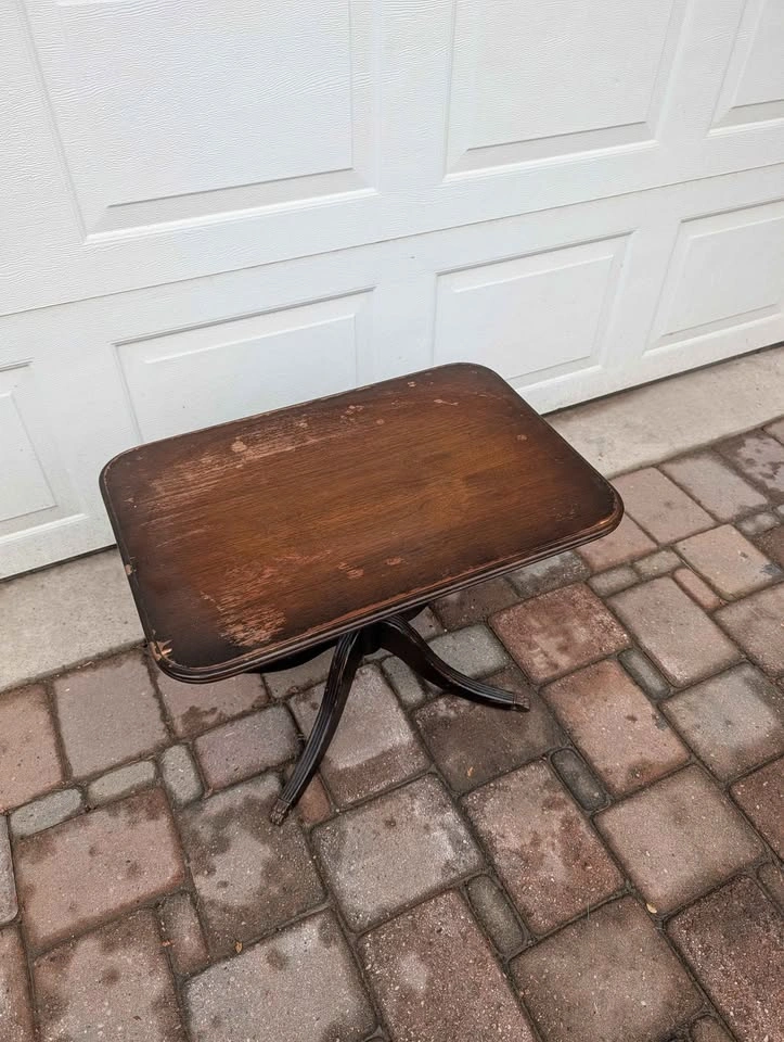 Antique wood side table, lamp table - photo 2