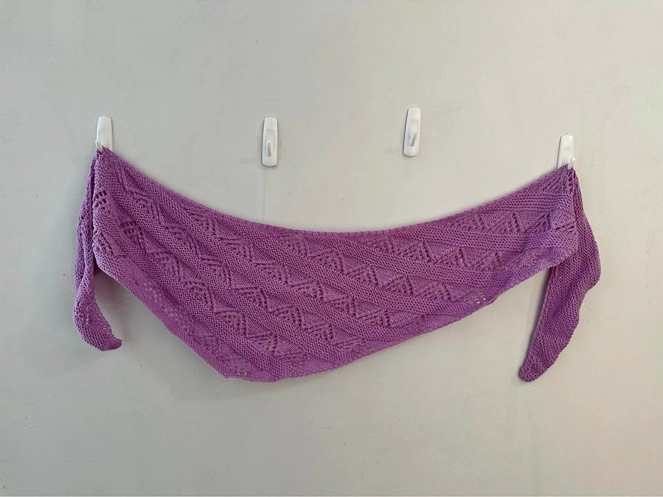 Purple Handmade Lace Shawl