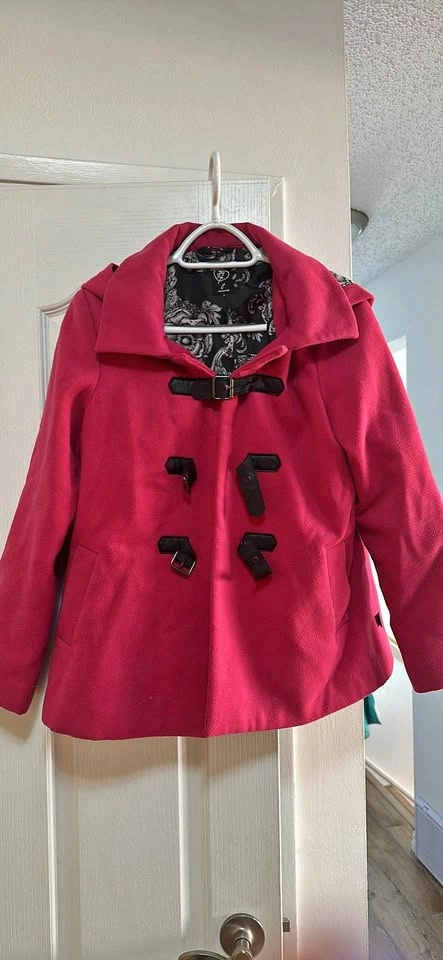 Women's Hot Pink Wool Coat