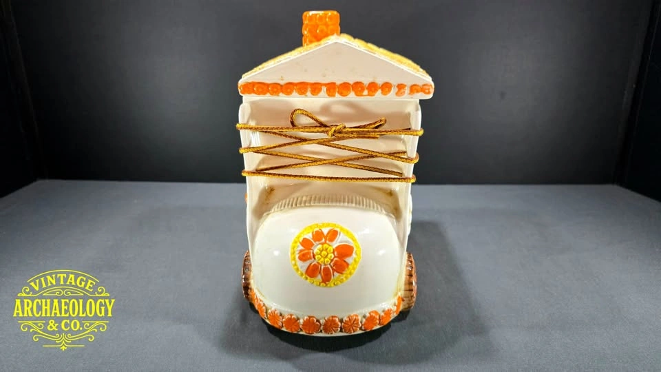 CERAMIC COOKIE JAR FLORAL SHOE HOUSE BY NAPCOWARE - photo 3