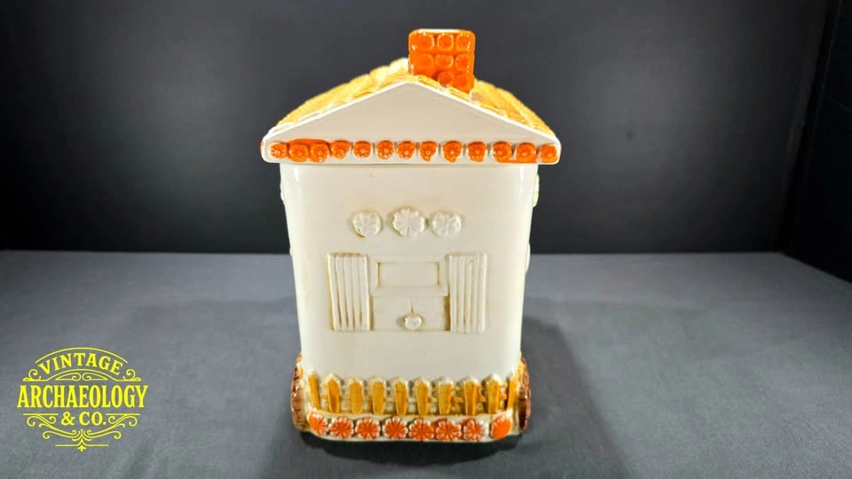 CERAMIC COOKIE JAR FLORAL SHOE HOUSE BY NAPCOWARE - photo 5