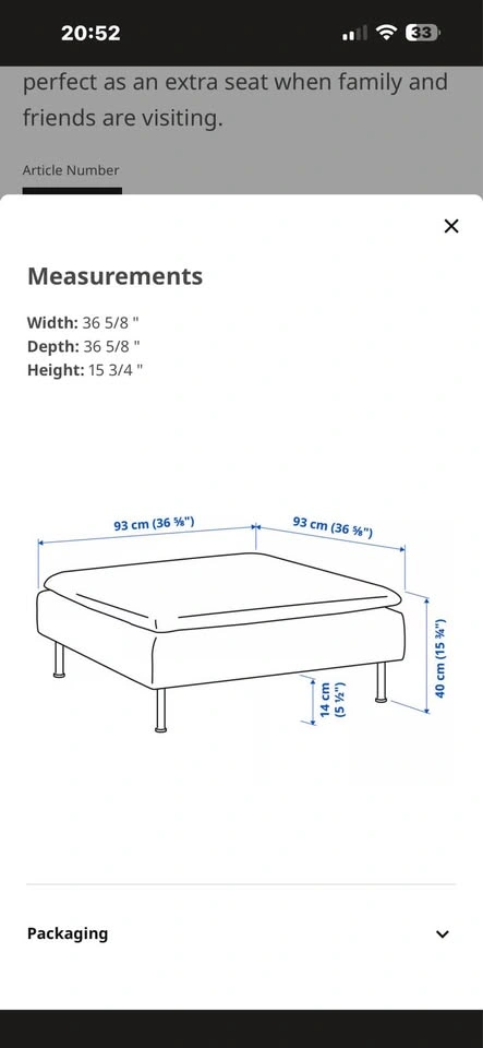 IKEA SODERHAM Ottoman - photo 3