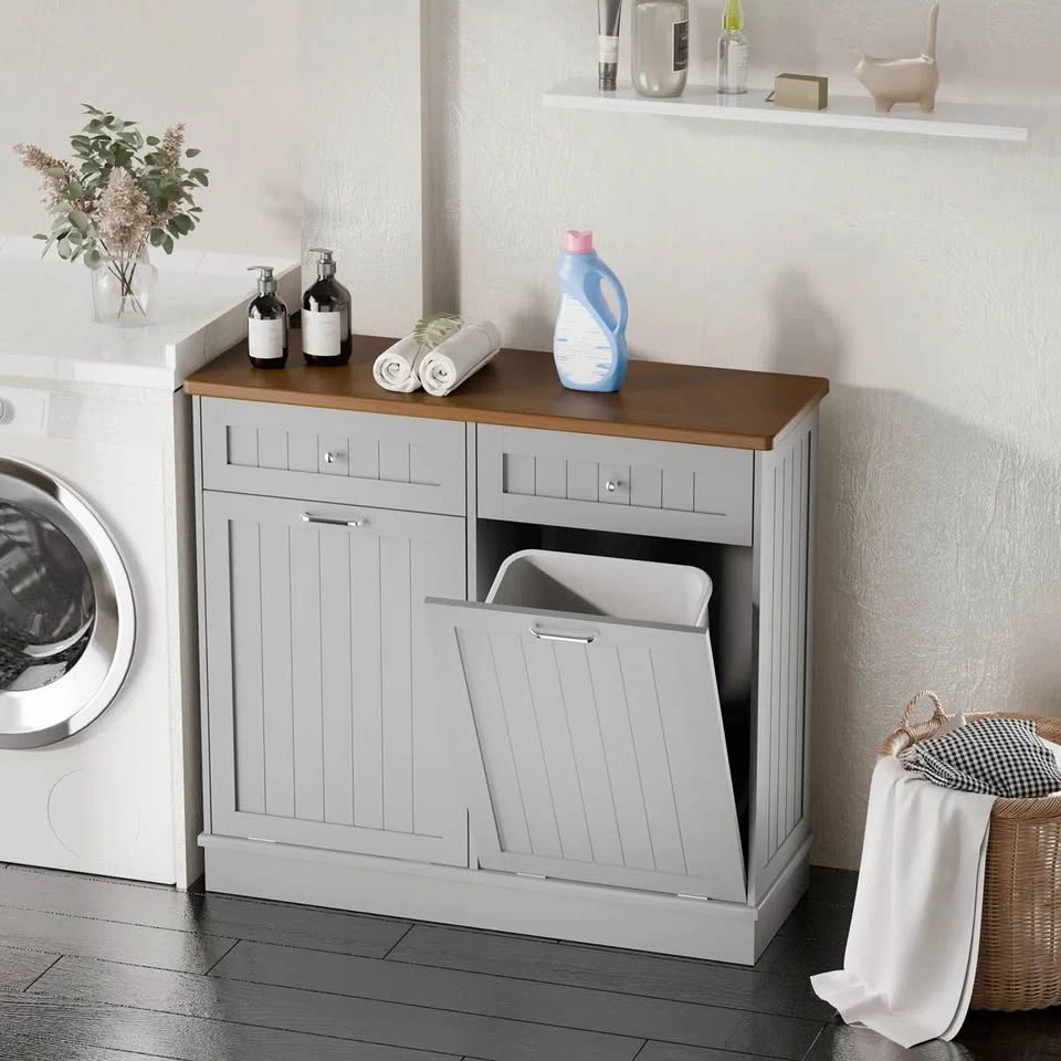 NEW Grey Double Tilt-Out Trash Cabinet (2x 10 Gallon) - photo 3