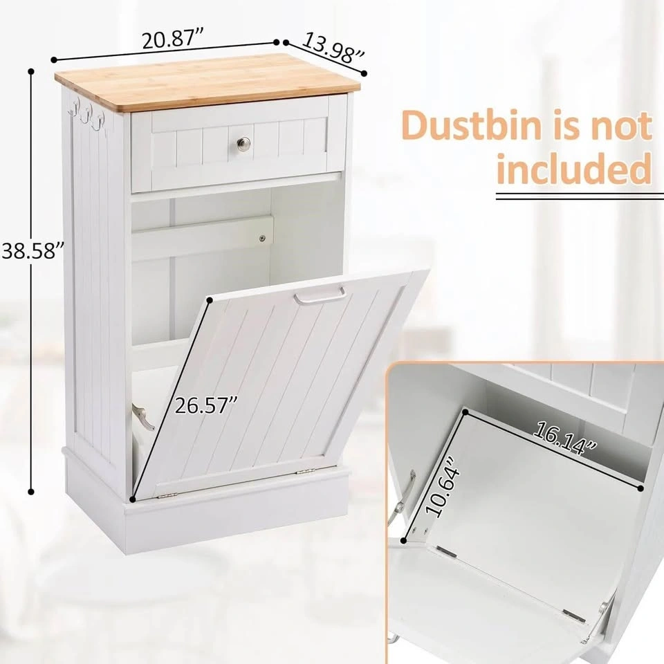 NEW White Modern Tilt-Out Trash Cabinet - photo 3