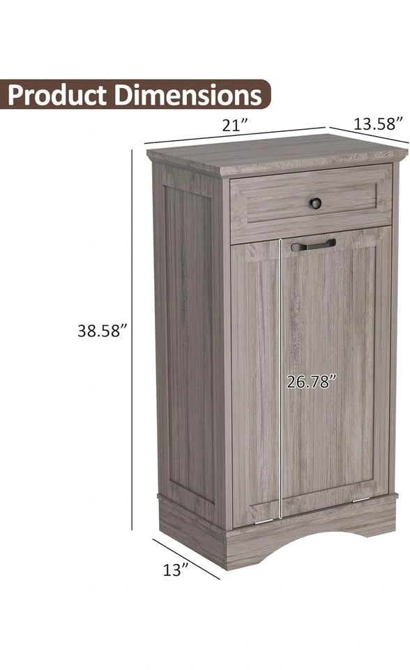 NEW Grey Tilt-Out Trash Cabinet with Drawer - photo 4