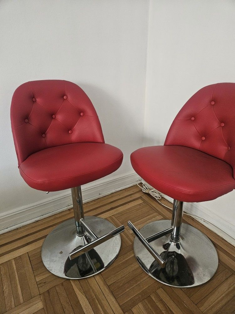 Red Adjustable Bar Stools