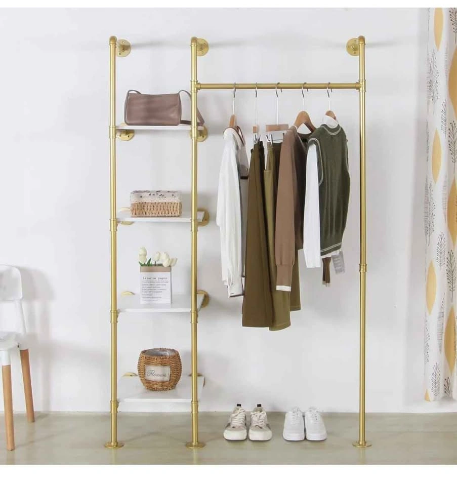 Heavy Duty Metal Garment Rack with Shelves - photo 2