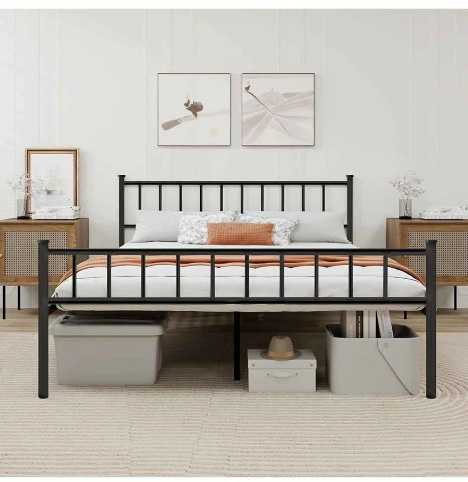Metal King Bed Frame w/ Headboard