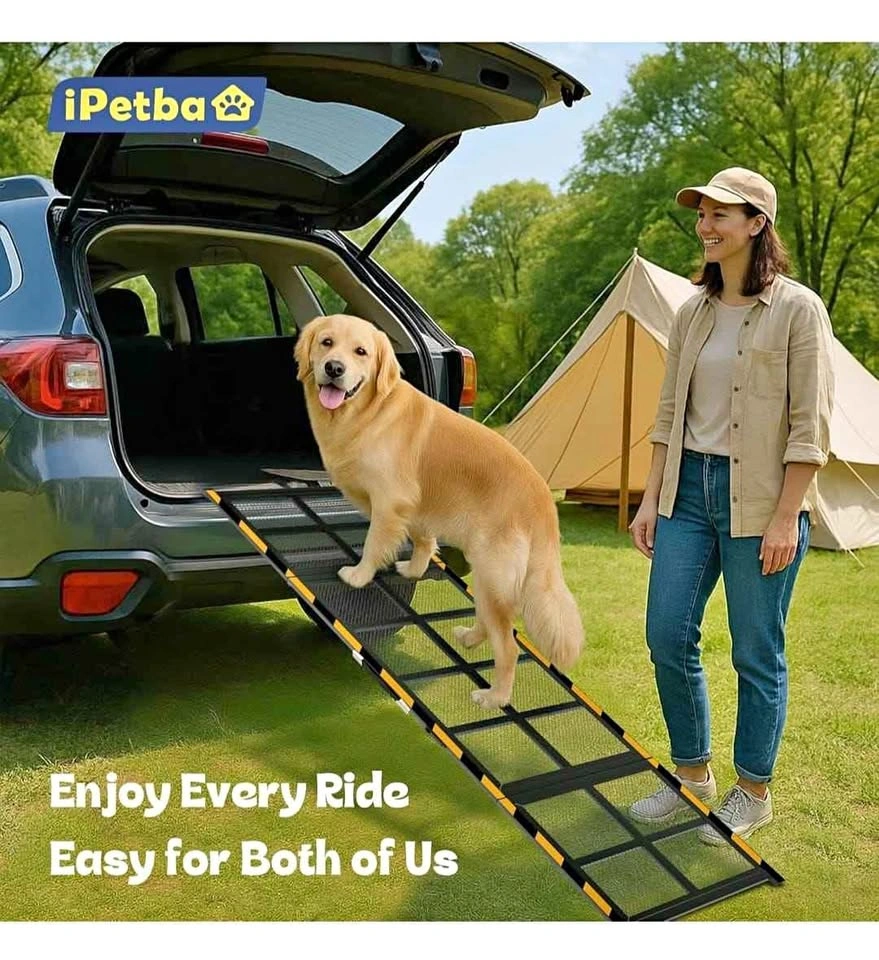 Dog Ramp for Car & Truck & SUV & Stairs - Joint-Friendly, Anti-S