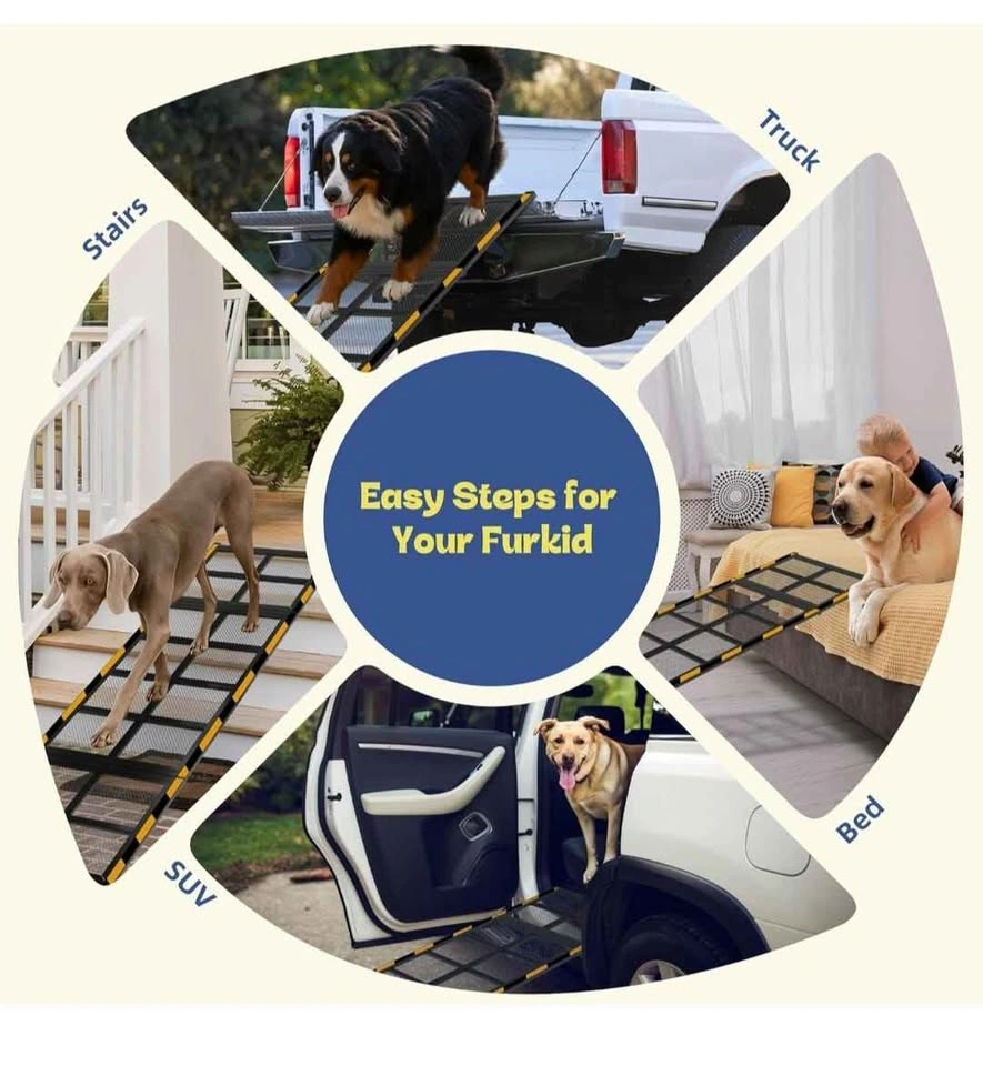 Dog Ramp for Car & Truck & SUV & Stairs - Joint-Friendly, Anti-S - photo 4