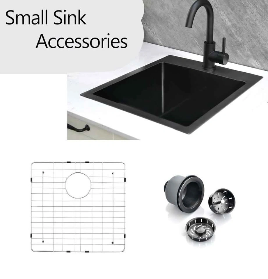16" Black Bar Sink with Faucet - photo 2