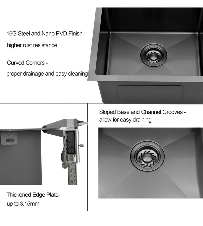 16" Black Bar Sink with Faucet - photo 5
