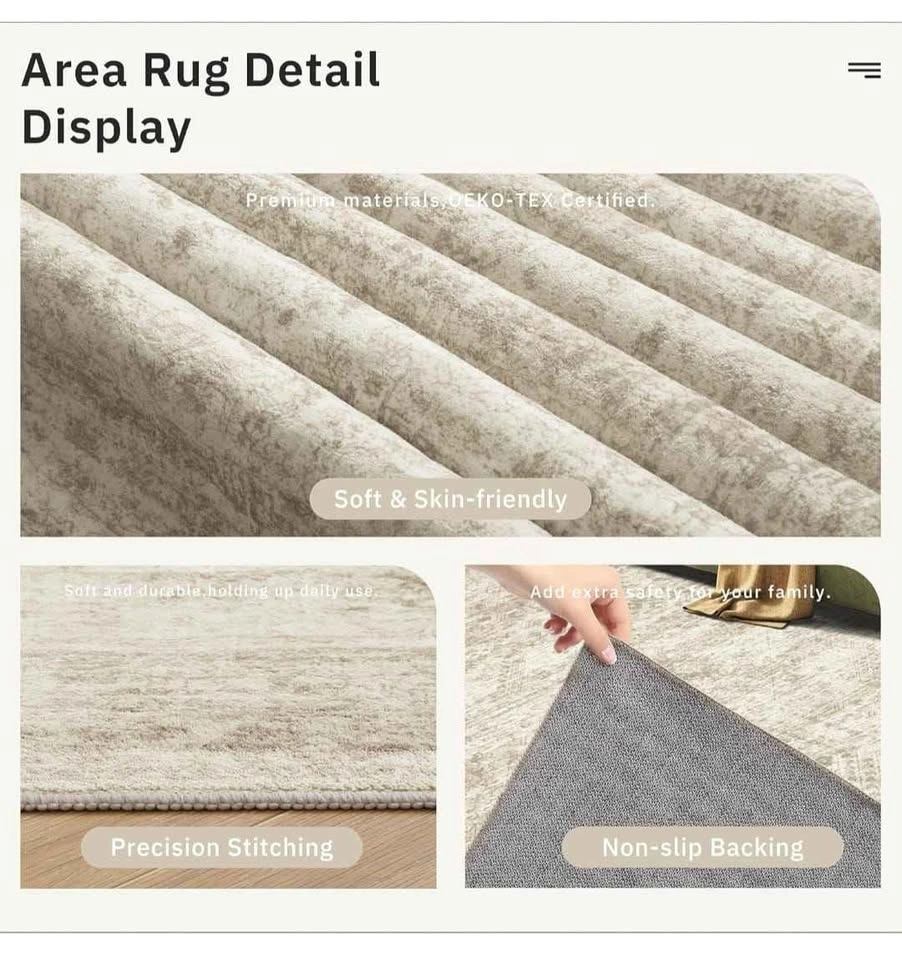 Washable Area Rug 8x10, Large Soft Rugs for Living Room - photo 4