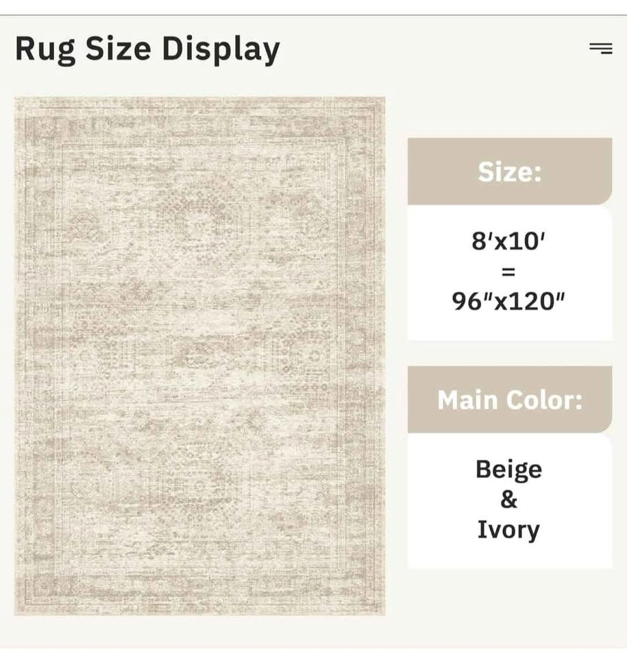 Washable Area Rug 8x10, Large Soft Rugs for Living Room - photo 5