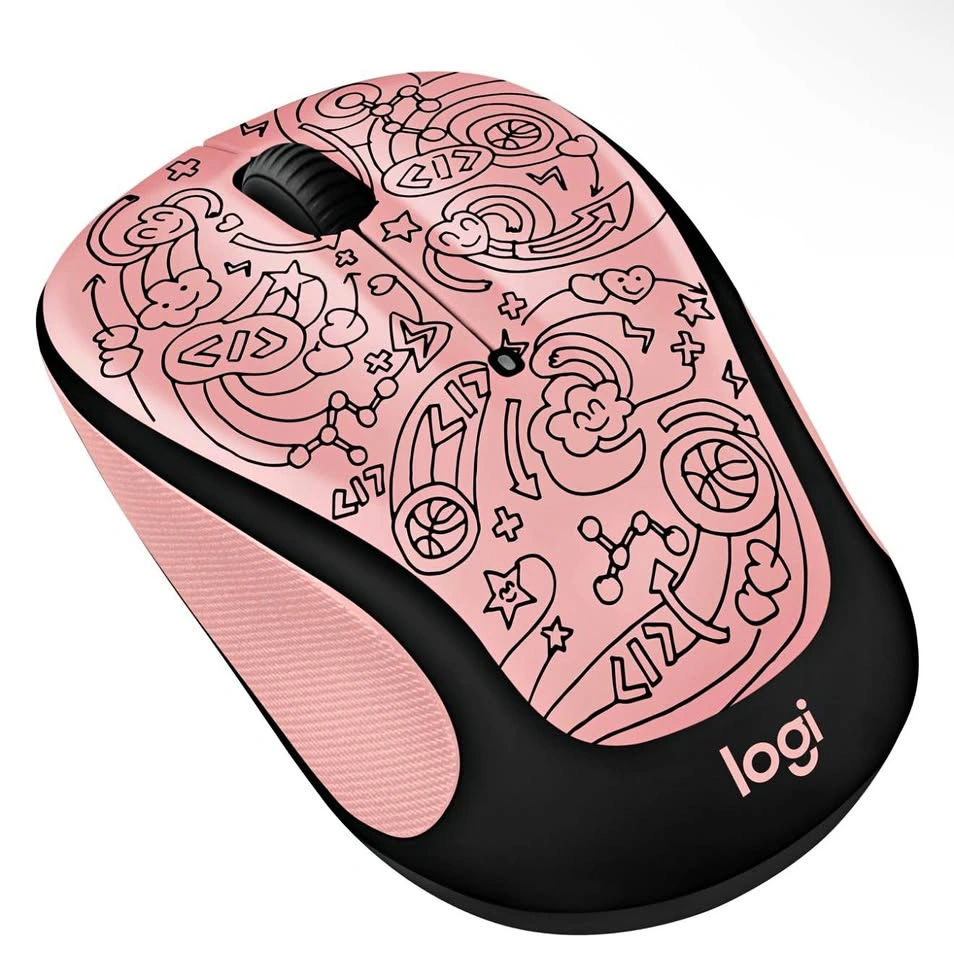 (New) Logitech Doodle Collection M325c Wireless Mouse (Peach N D