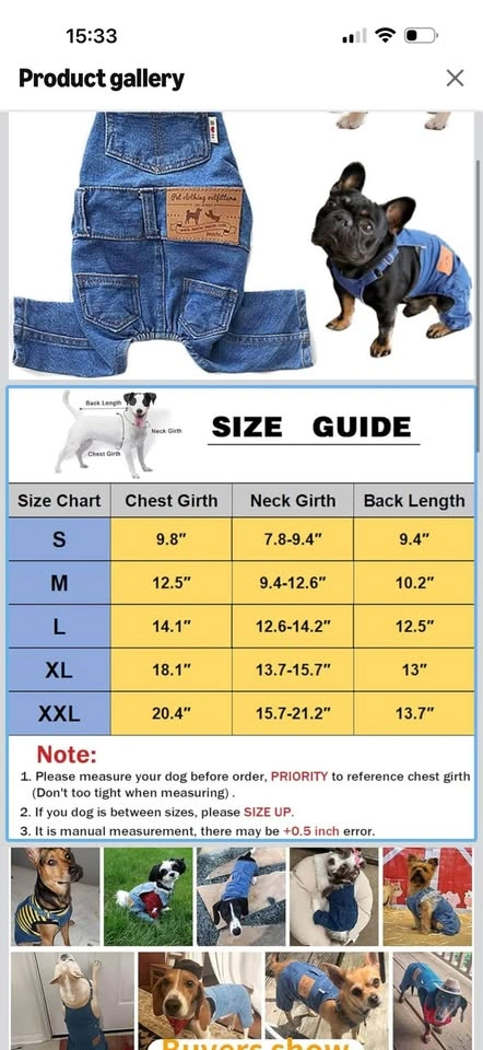 Dog denim clothes - photo 3