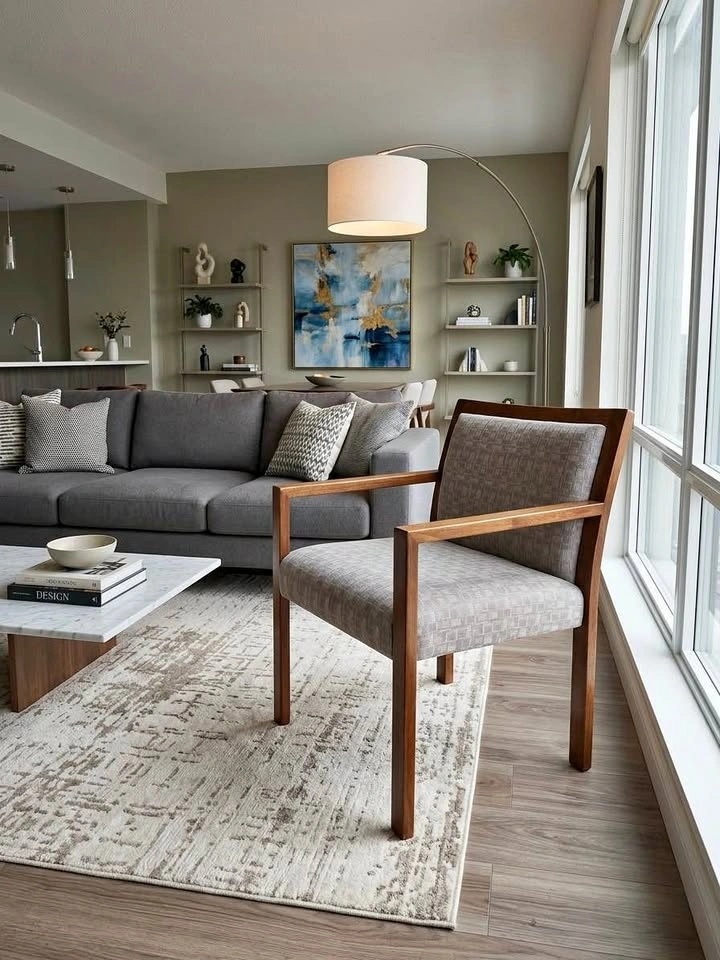 Mid-Century Modern Teak Armchair  Accent Decor.