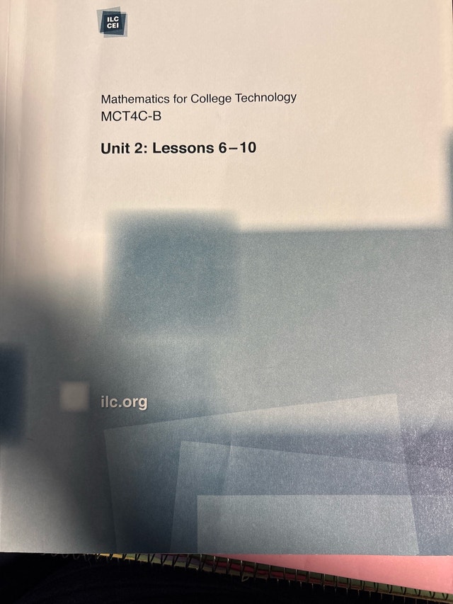 ILC math booklet MCT4C-B Unit 2 (Lessons 6–10)