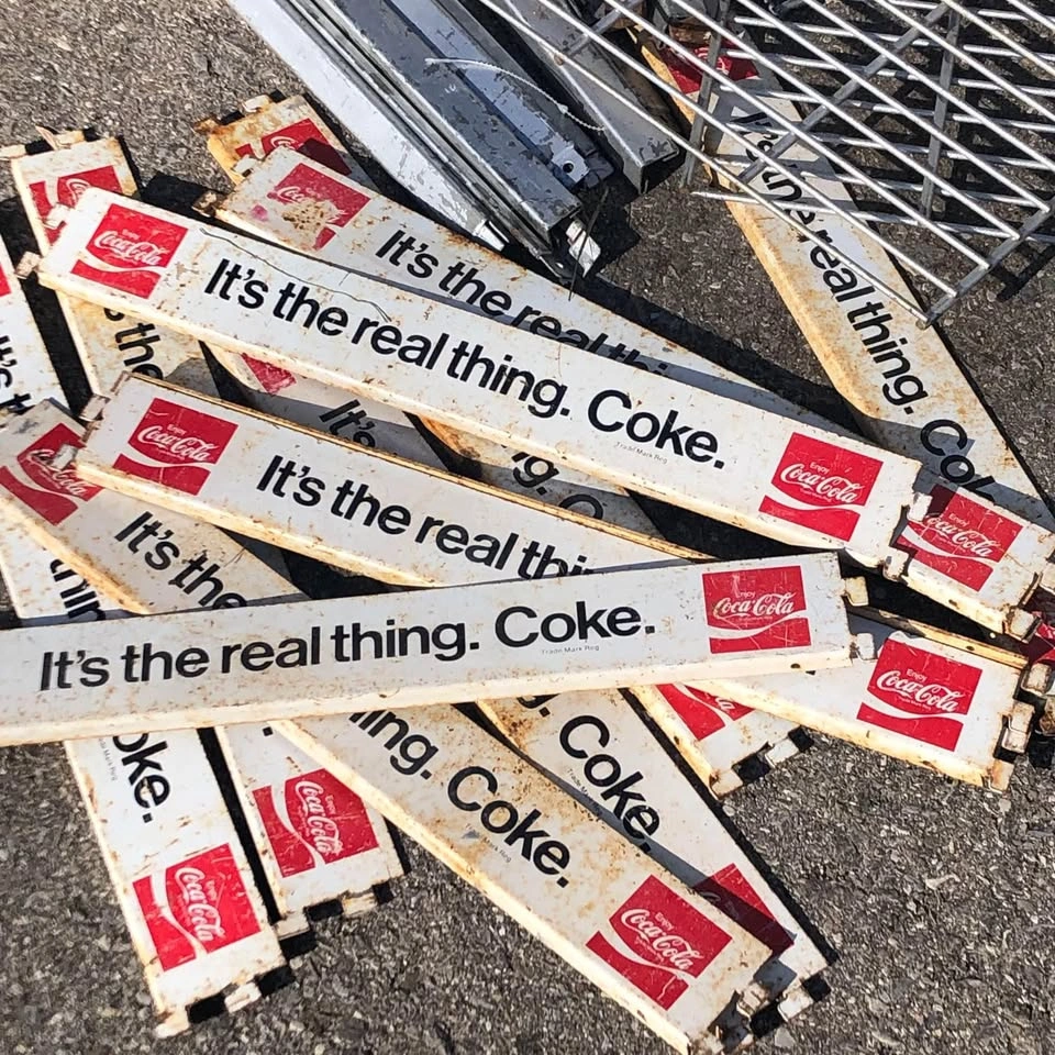 Vintage Metal Coke Retail Display Shelf Rack