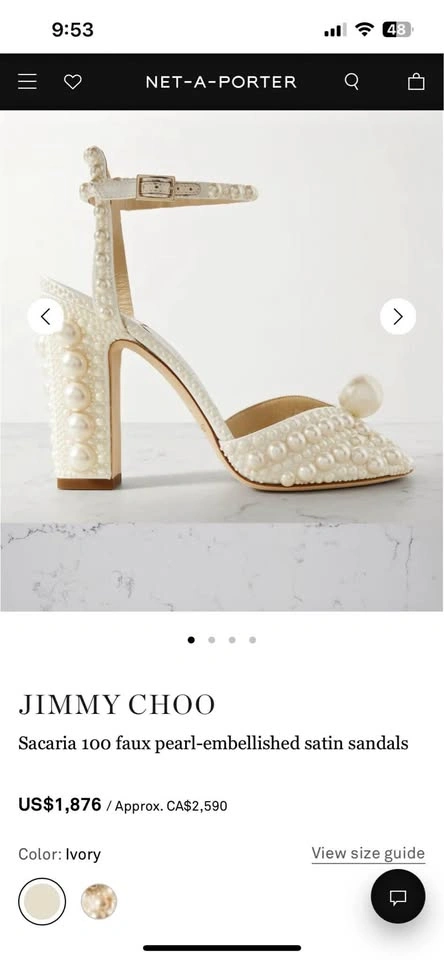 Jimmy Choo Sacaria 100 Size 6.5