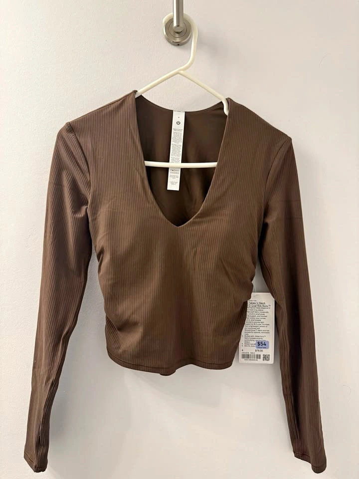Lululemon Nulu Built-in Bra Top - Brown, Size 4