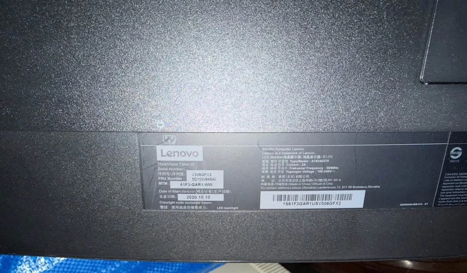 Lenovo Thinkvision 34-inch WQHD Curved Monitor - photo 2