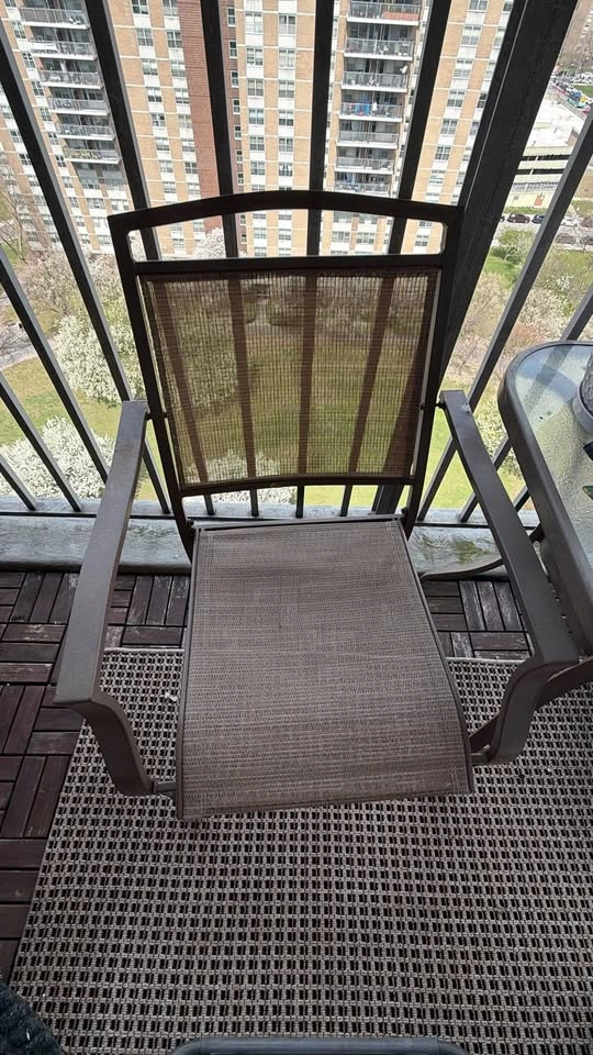 Outdoor Glass Top Patio Table with one matching chair - photo 4