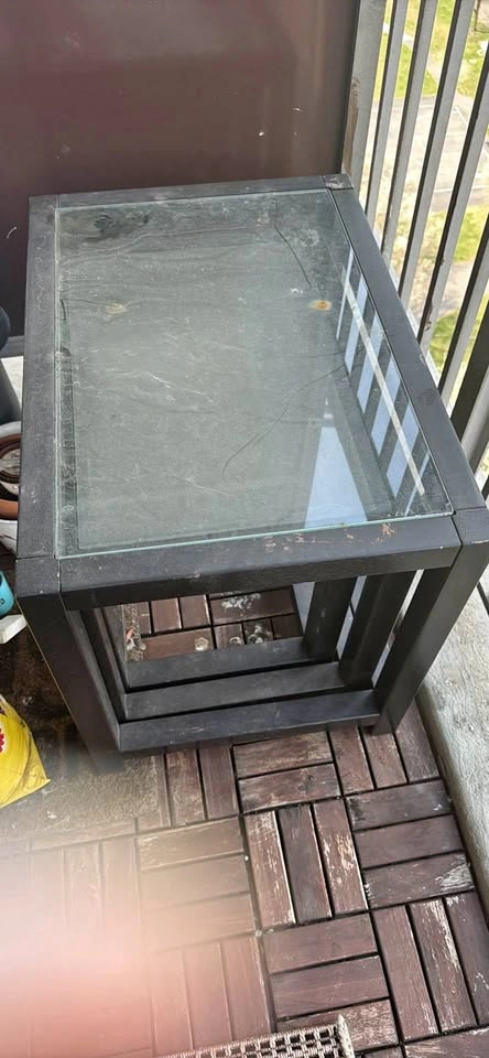 3 Nestled glass top tables