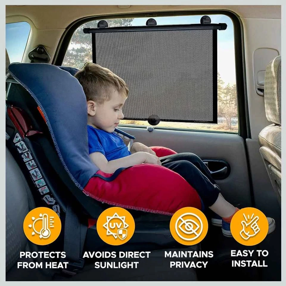 EcoNour Retractable Car Window Shades - 2 Pack - Brand New - photo 2