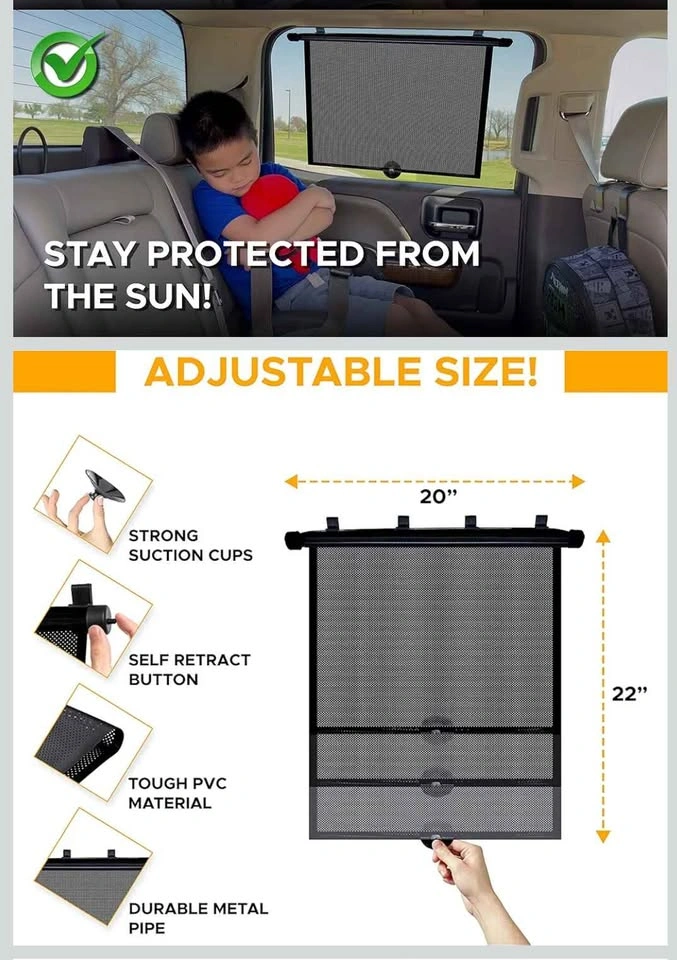 EcoNour Retractable Car Window Shades - 2 Pack - Brand New - photo 4
