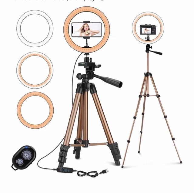 PEYOU 10" Selfie Ring Light with Tripod Stand