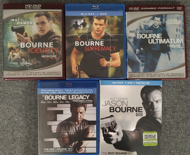Complete Jason Bourne Series - All 5 Movies - Blu-ray/DVD/HD-DVD