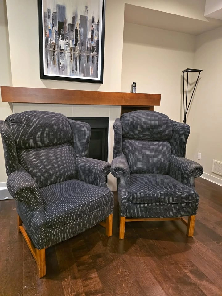 Matching High-Back Wing Chairs - Set of 2