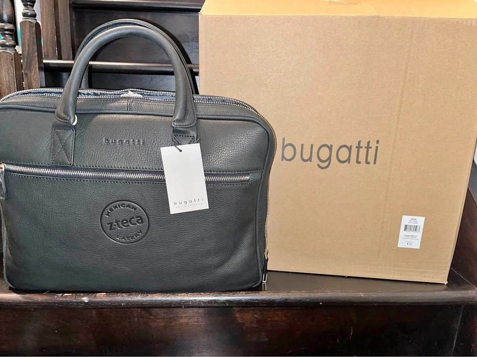 Bugatti Leather Laptop Bag with Strap