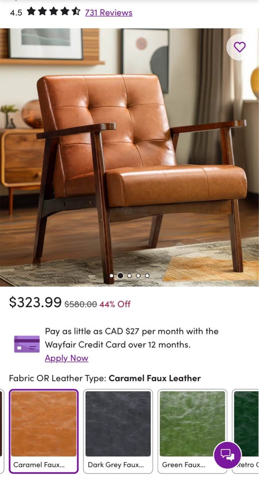 Solid wood mid century accent chair - Brand new in box - photo 2