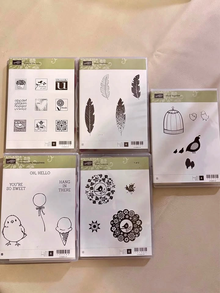 Stampin' Up! Rubber Stamps Bundle - Flock Together, Honeycomb Ha
