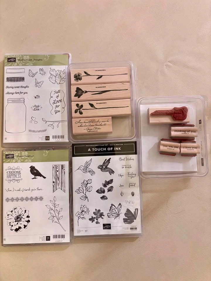 Butterflies & Birds Stampin Up! Rubber Stamp Lot - Clear & Wood