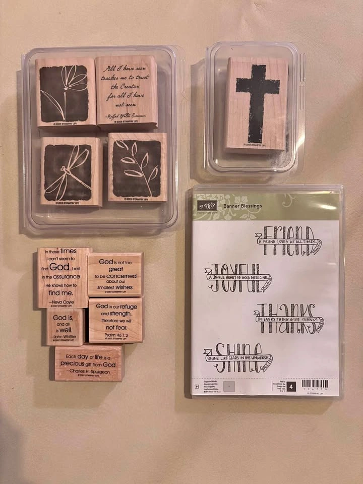 Faith Stampin' Up! Rubber & Clear Stamp Lot, 4 stamps total