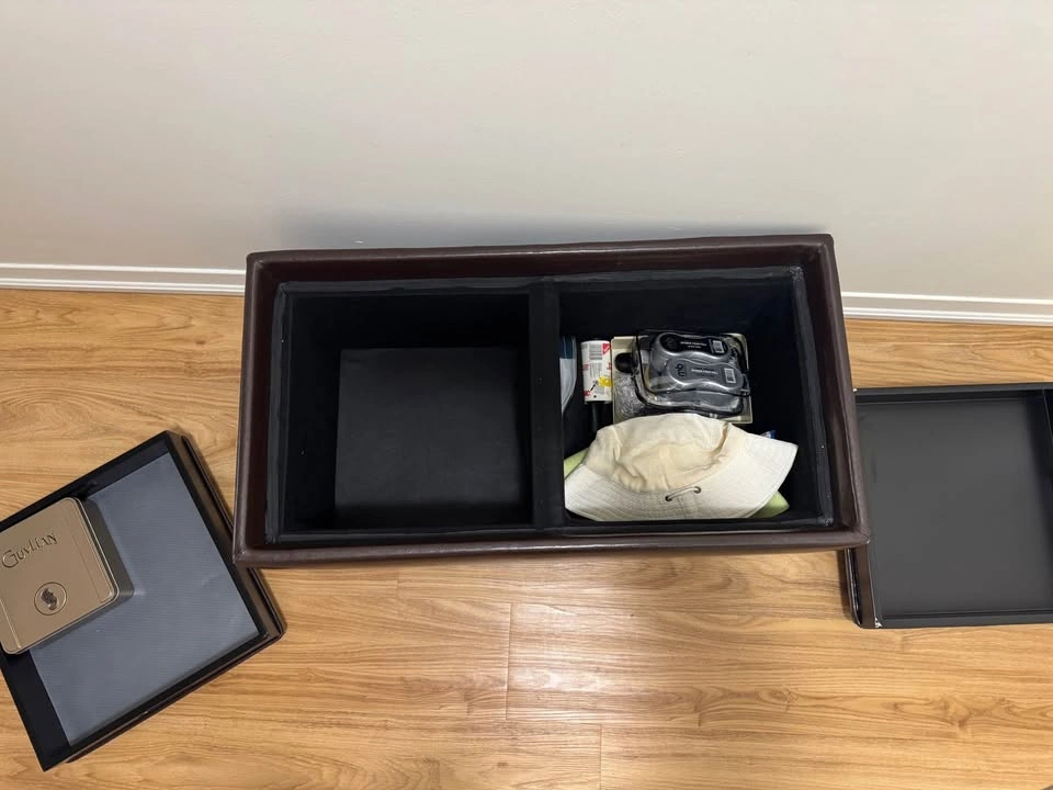 Faux Leather Storage Bench with Reversible Top - photo 3