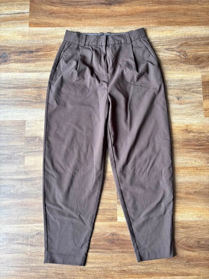 Frank & Oak Amelia High Waisted Brown Pants - Size 8