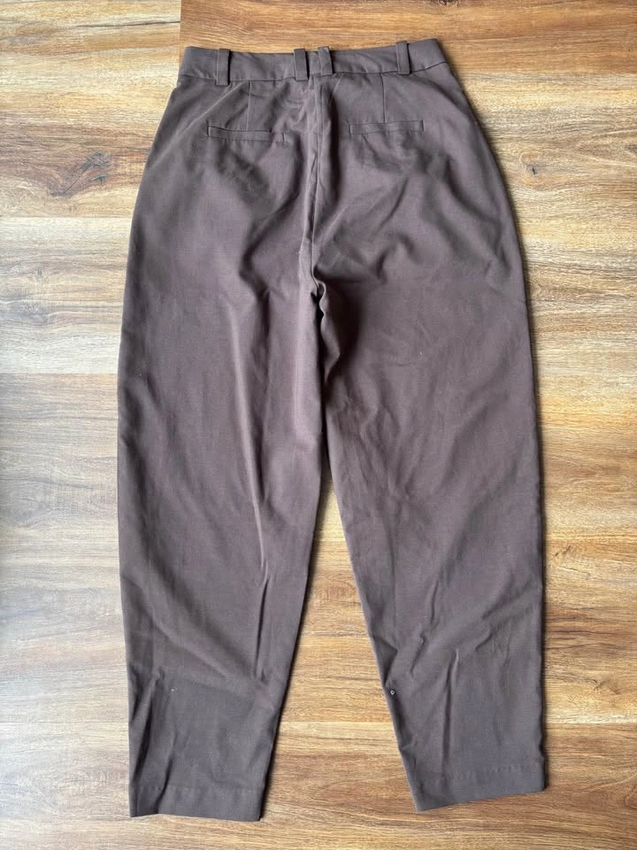 Frank & Oak Amelia High Waisted Brown Pants - Size 8 - photo 2