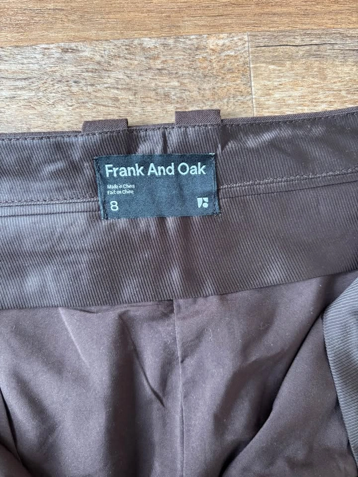 Frank & Oak Amelia High Waisted Brown Pants - Size 8 - photo 3